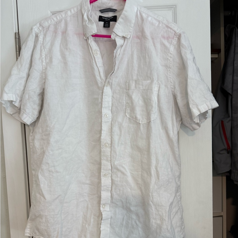 Nordstrom White Casual Button Down Shirt